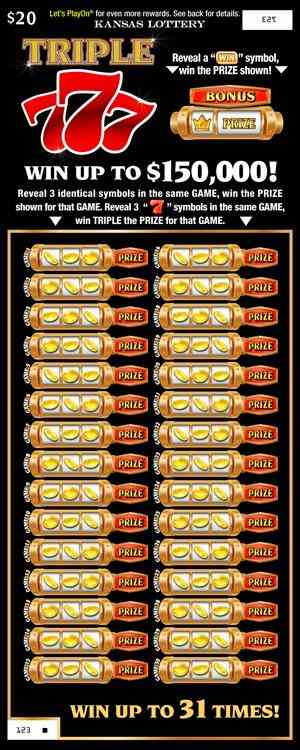 Triple 777 scratchcard - game number #415 - front