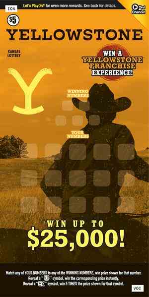 Yellowstone scratchcard - game number #455 - front