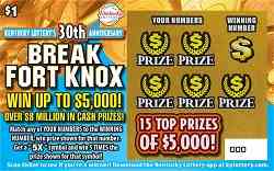 $1 Break Fort Knox scratchcard - game number #710 - front