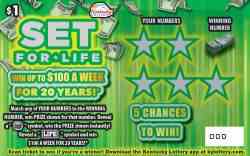 $1 Set For Life scratchcard - game number #155 - front
