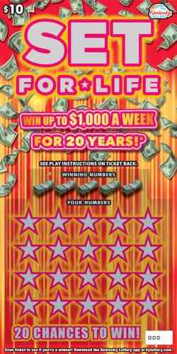 $10 Set For Life scratchcard - game number #152 - front