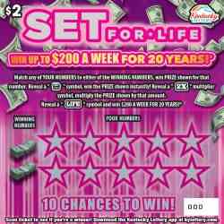 $2 Set For Life scratchcard - game number #154 - front
