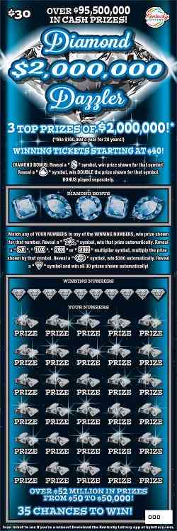 $2,000,000 Diamond Dazzler scratchcard - game number #810 - front