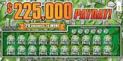 $225,000 Payday! scratchcard - game number #978 - front