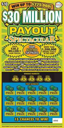 $30 Million Payout Spectacular scratchcard - game number #792 - front