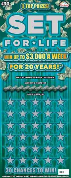 $30 Set For Life scratchcard - game number #150 - front