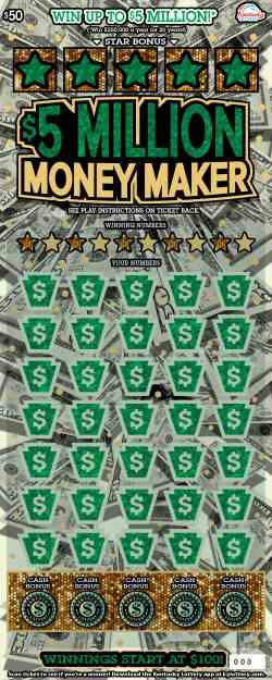 $5 Million Money Maker scratchcard - game number #169 - front