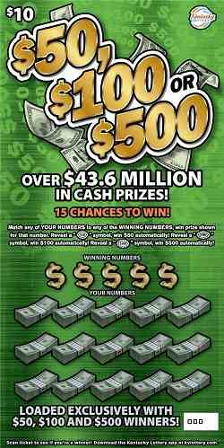 $50, $100, $500! scratchcard - game number #828 - front