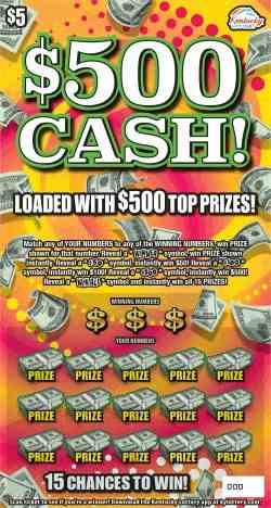 $500 Cash! scratchcard - game number #980 - front