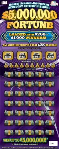 $5,000,000 Fortune scratchcard - game number #953 - front