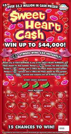 $Weet Heart Ca$H scratchcard - game number #912 - front