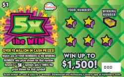 5X The Win scratchcard - game number #835 - front