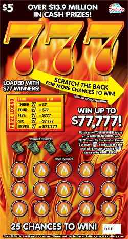 777 scratchcard - game number #916 - front