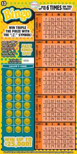 Bingo scratchcard - game number #759 - front