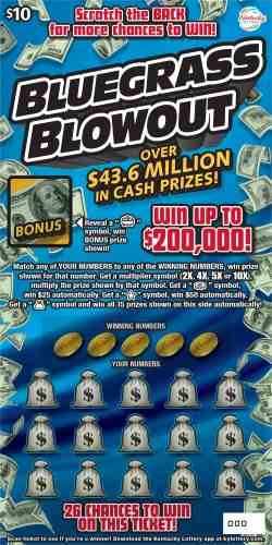 Bluegrass Blowout scratchcard - game number #815 - front