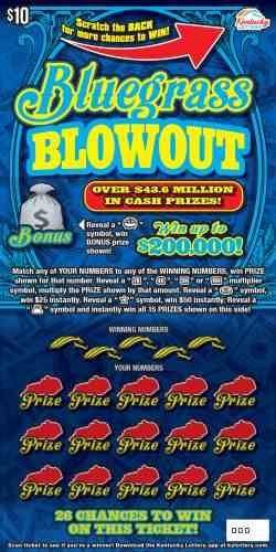 Bluegrass Blowout scratchcard - game number #994 - front