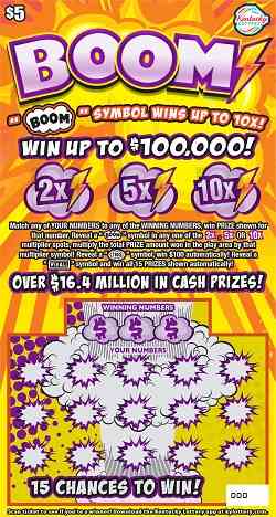 Boom scratchcard - game number #843 - front