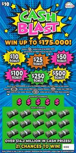 Cash Blast scratchcard - game number #927 - front