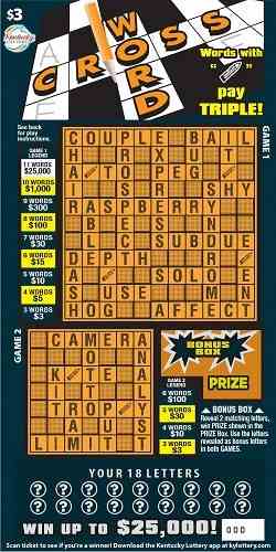 Crossword scratchcard - game number #758 - front