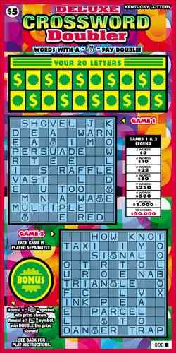 Deluxe Crossword Doubler scratchcard - game number #533 - front