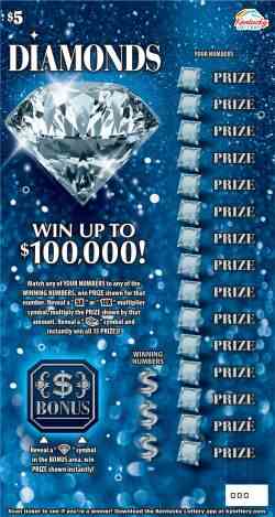 Diamonds scratchcard - game number #131 - front