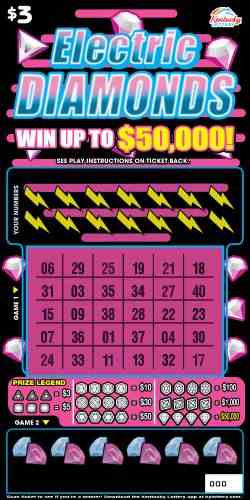 Electric Diamonds scratchcard - game number #120 - front