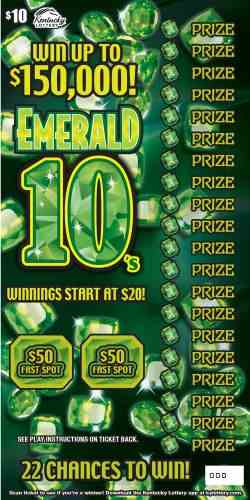 Emerald 10'S scratchcard - game number #138 - front