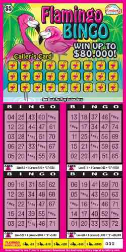 Flamingo Bingo scratchcard - game number #985 - front