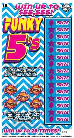 Funky 5'S scratchcard - game number #837 - front