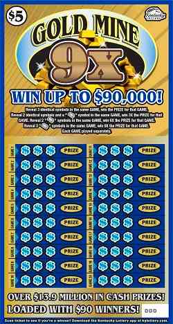 Gold Mine 9X scratchcard - game number #933 - front