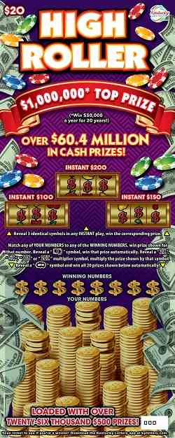 High Roller scratchcard - game number #832 - front