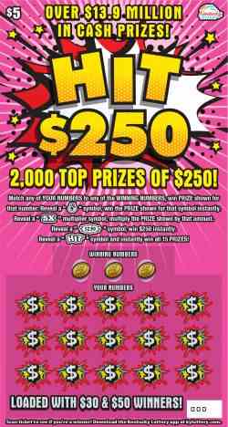 Hit $250 scratchcard - game number #944 - front