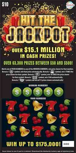 Hit The Jackpot scratchcard - game number #868 - front