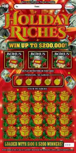 Holiday Riches scratchcard - game number #167 - front