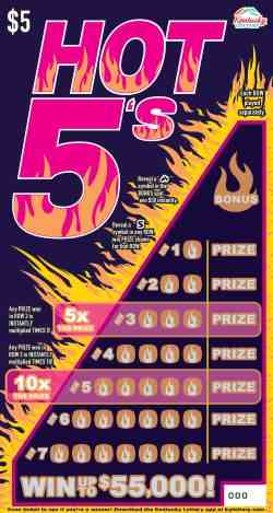 Hot 5'S scratchcard - game number #983 - front