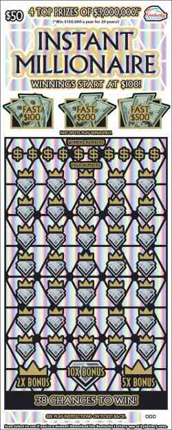 Instant Millionaire scratchcard - game number #110 - front