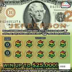 Jefferson scratchcard - game number #124 - front