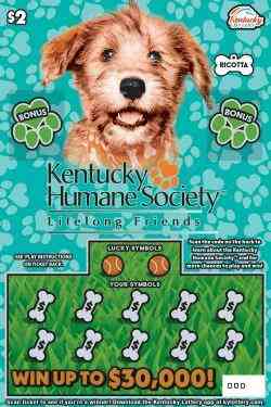 Kentucky Humane Society scratchcard - game number #135 - front