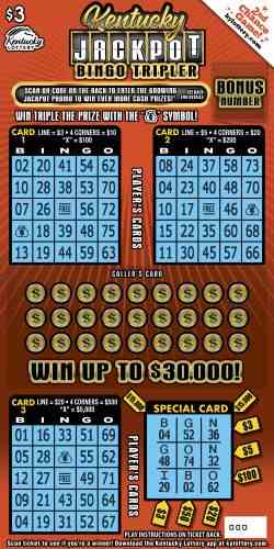 Kentucky Jackpot scratchcard - game number #965 - front
