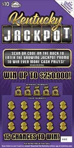 Kentucky Jackpot scratchcard - game number #967 - front