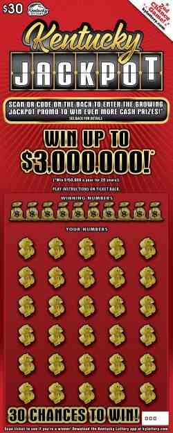 Kentucky Jackpot scratchcard - game number #969 - front