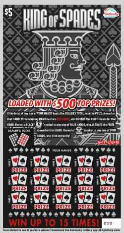 King Of Spades scratchcard - game number #136 - front