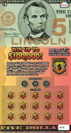 Lincoln scratchcard - game number #125 - front