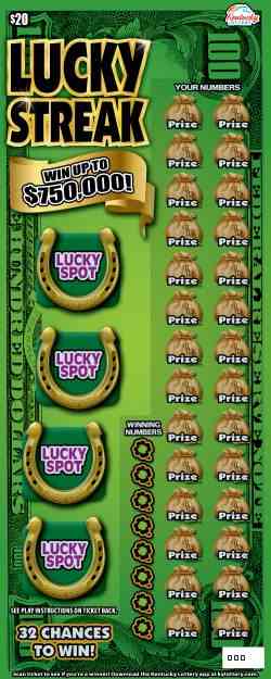 Lucky Streak scratchcard - game number #116 - front