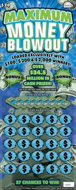 Maximum Money Blowout scratchcard - game number #160 - front