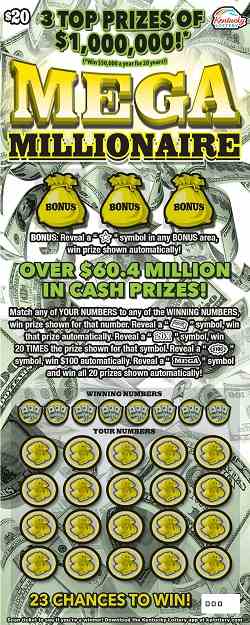 Mega Millionaire scratchcard - game number #808 - front