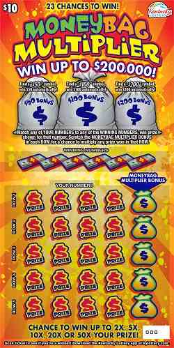 Money Bag Multiplier scratchcard - game number #878 - front