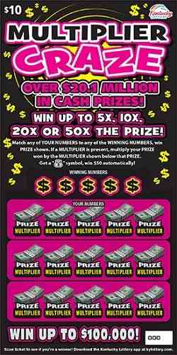 Multiplier Craze scratchcard - game number #807 - front