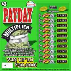 Payday Multiplier scratchcard - game number #845 - front