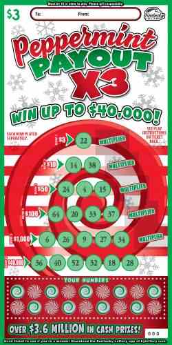 Peppermint Payout X3 scratchcard - game number #166 - front